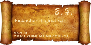 Busbacher Hajnalka névjegykártya